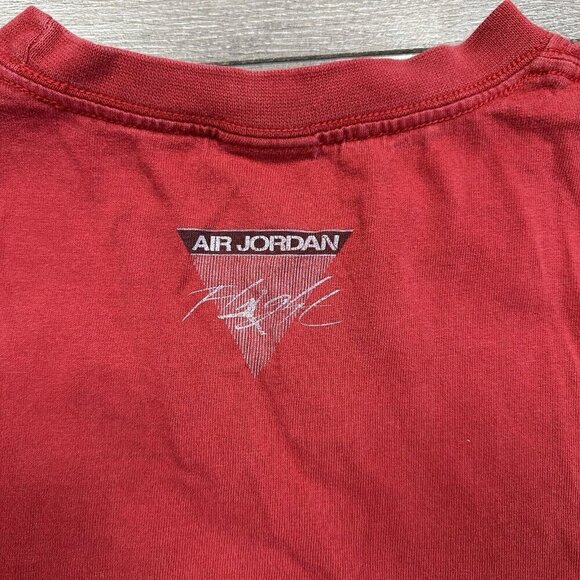 Air Jordan Shirt Mens XL Red Nike Is It The Shoes Crew Neck Short Sleeve VTG - Picture 4 of 7